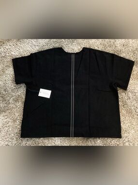 Black Tee with Reflective Center Stripe On Back
